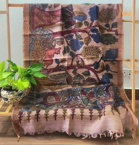 Kalamkari dupatta silk dupatta pen kalamkari festivals hopping dupattas for Ganesh Chaturthi