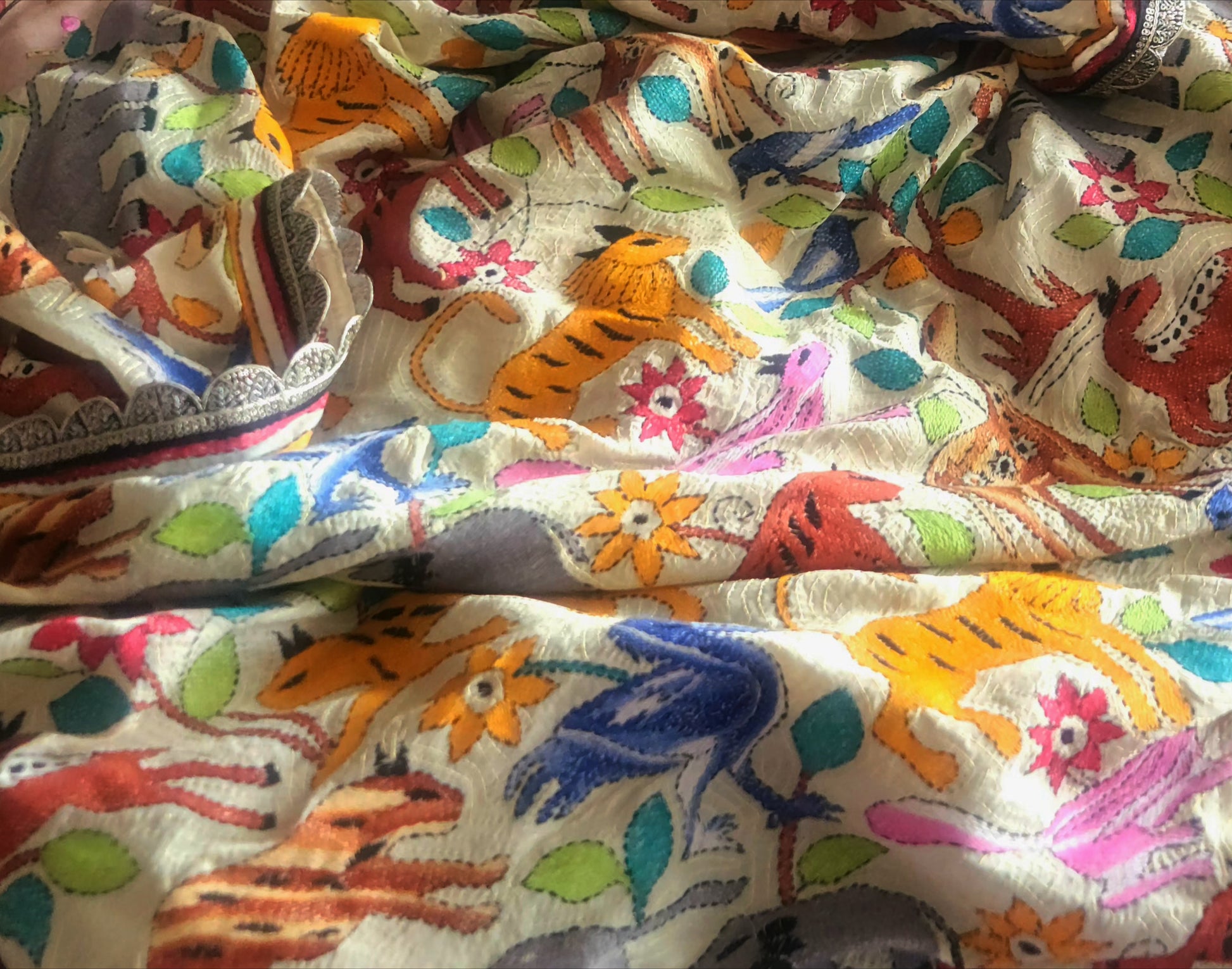 Kantha dupatta JUngle book dupatta animals kantha designer dupatta Indian gifts iTokri