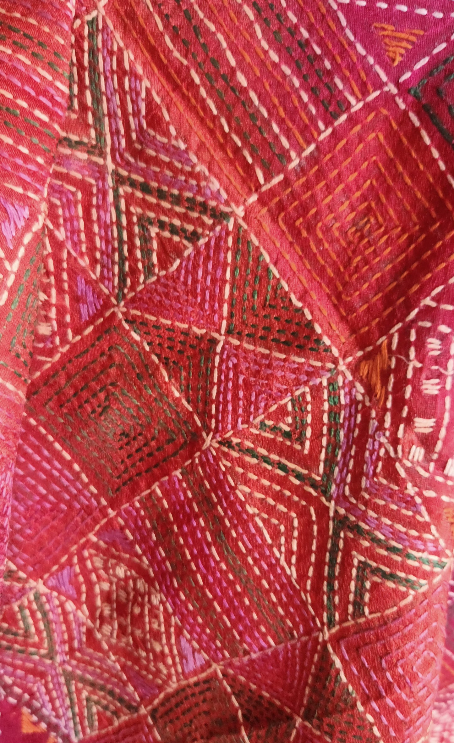 Kantha dupatta Pink dupatta colorful dupatta beautiful dupatta handmade dupatta iTokri