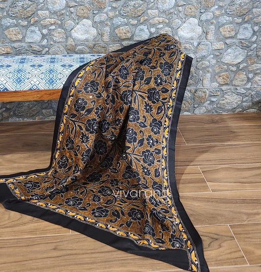Kantha dupatta black dupatta sequin dupatta  rose dupatta designer dupatta