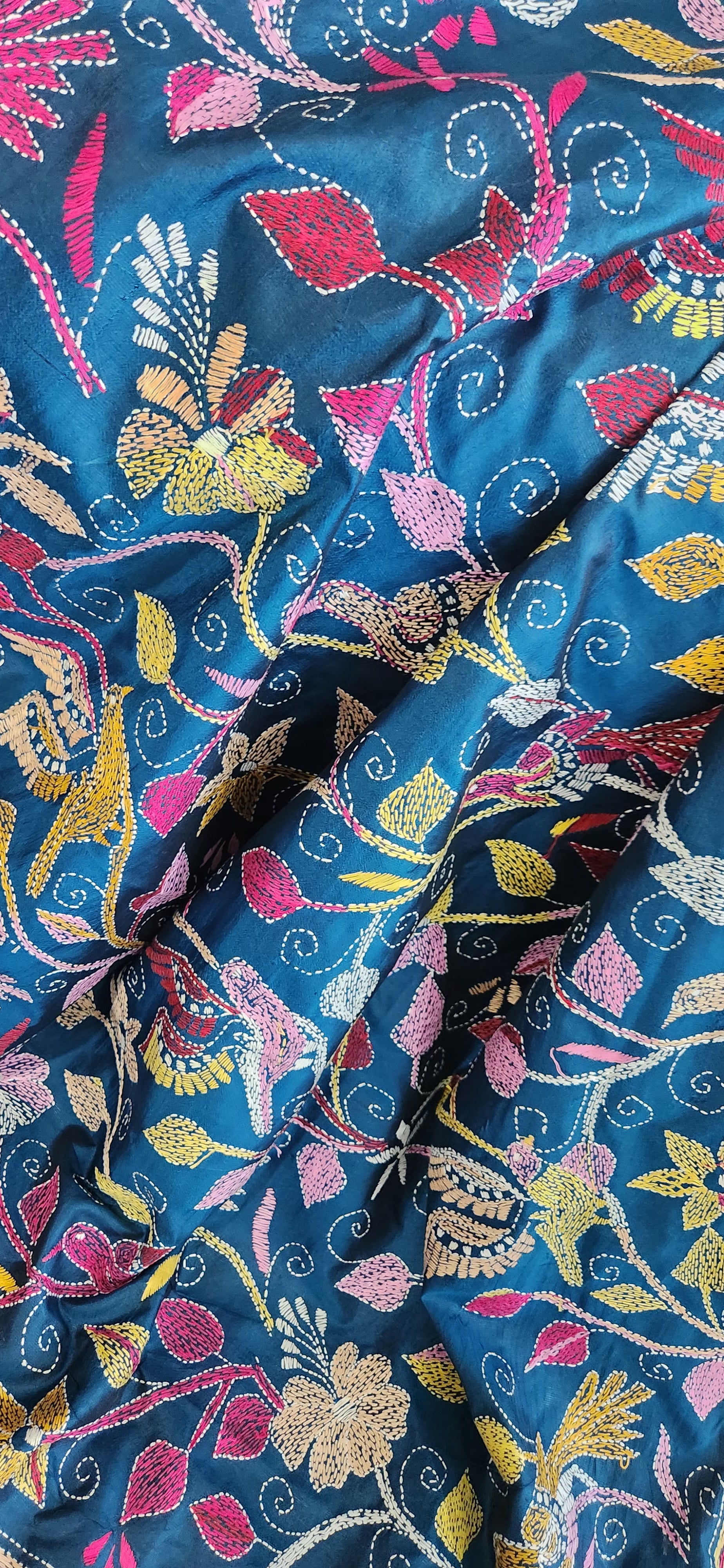 Kantha dupatta blue dupatta birds dupatta designer dupatta