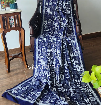 Kantha dupatta blue dupatta warli dupatta dupattas for gifting designer dupatta