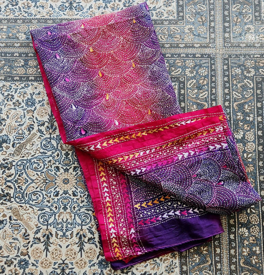 kantha dupatta pink dupatta