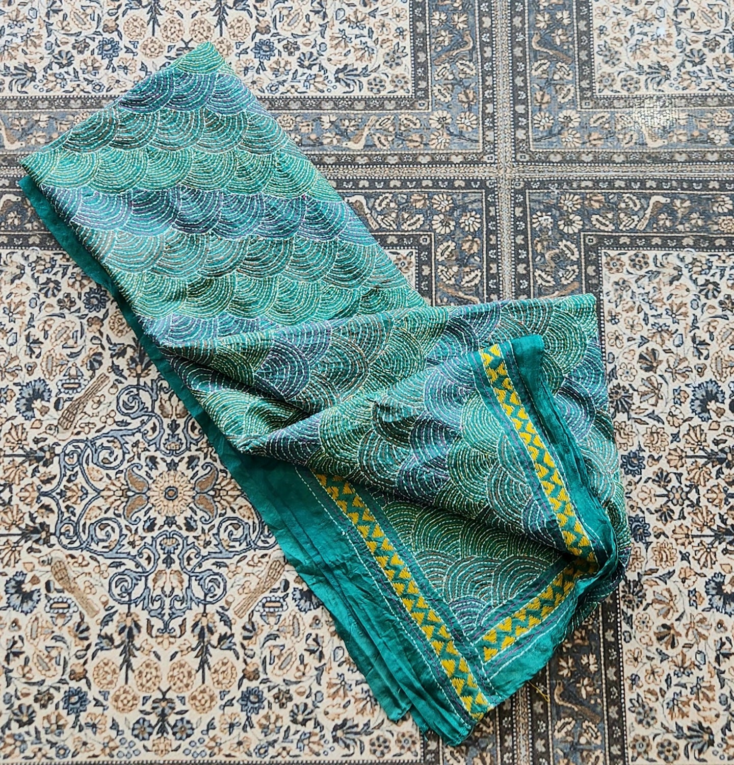 Kantha dupatta silk dupatta