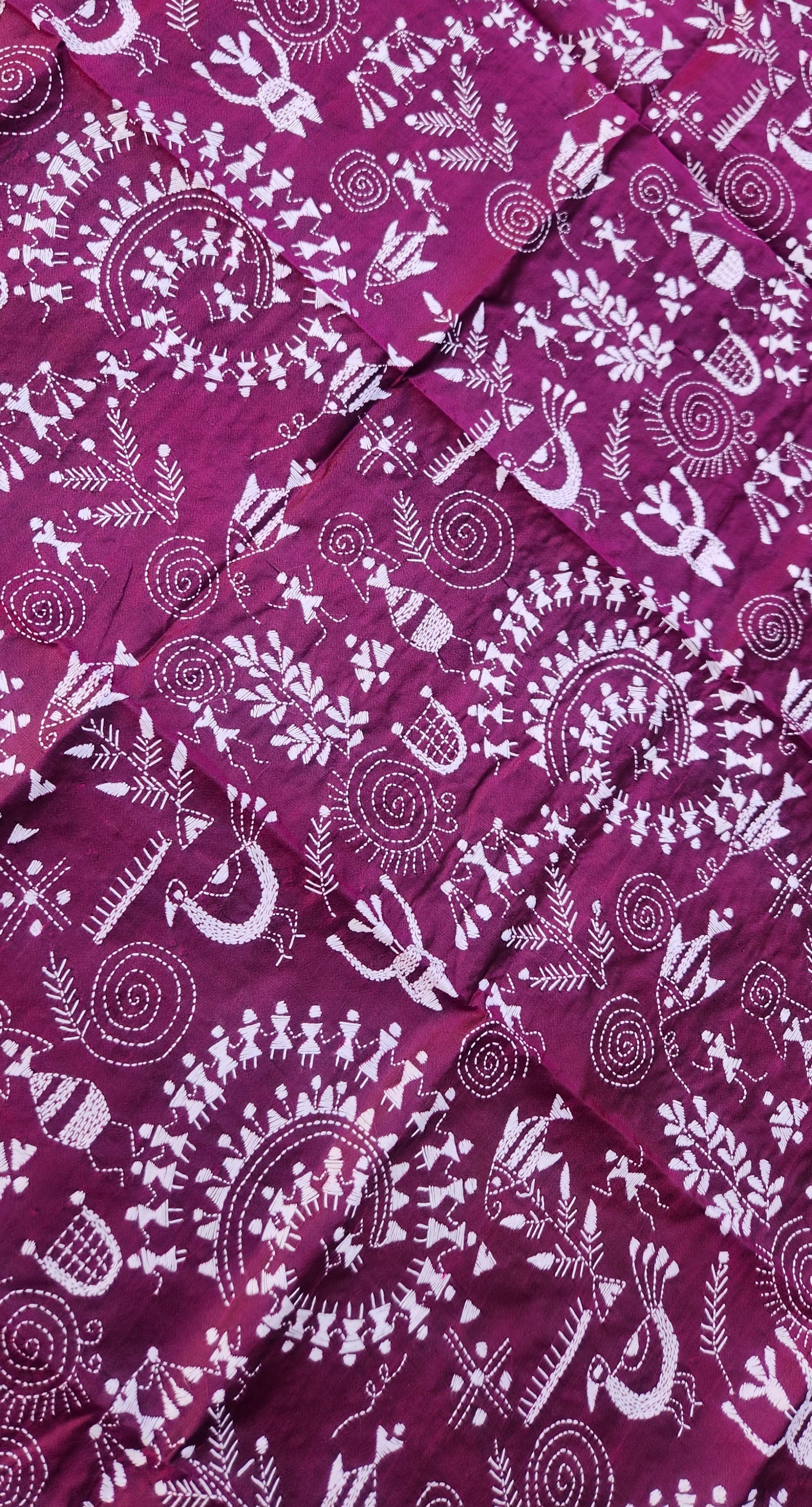 Kantha dupatta purple dupatta warli dupatta silk dupatta designer dupatta dupattas for gifting