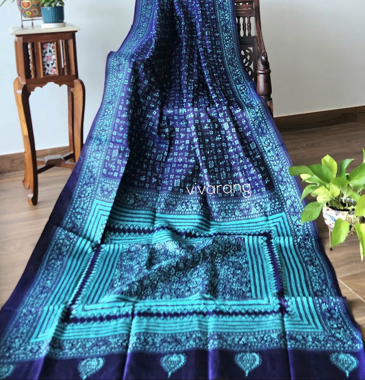 kantha saree designer saree anniversary gift sarees Indian handmade saree silk saree Warli saree