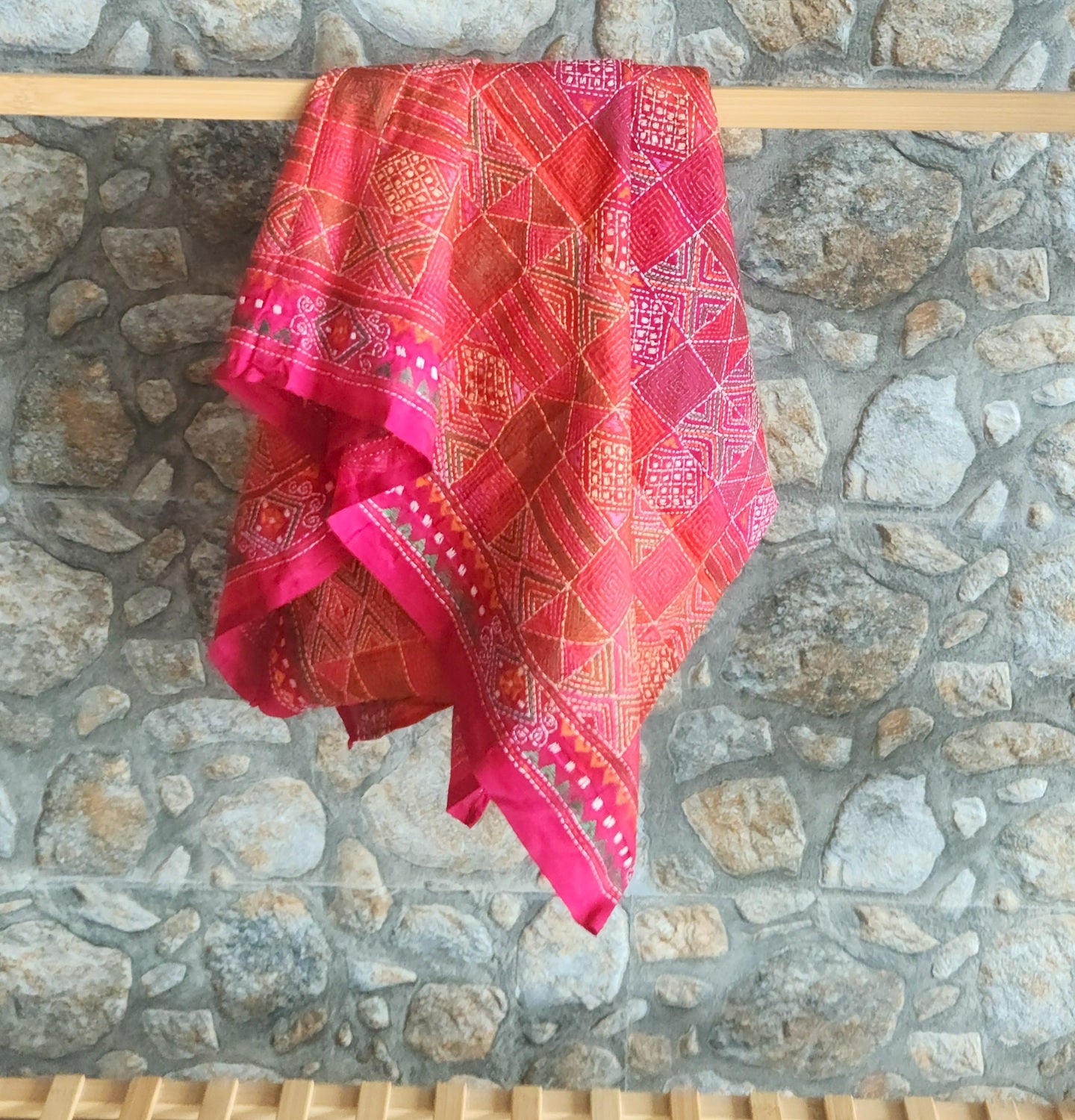 Kantha dupatta Pink dupatta colorful dupatta beautiful dupatta handmade dupatta iTokri