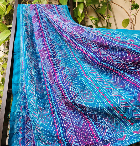 kantha dupatta blue dupatta