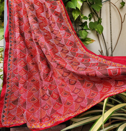 kanthadupatta kantha Red dupatta dupattas kantha dupatta