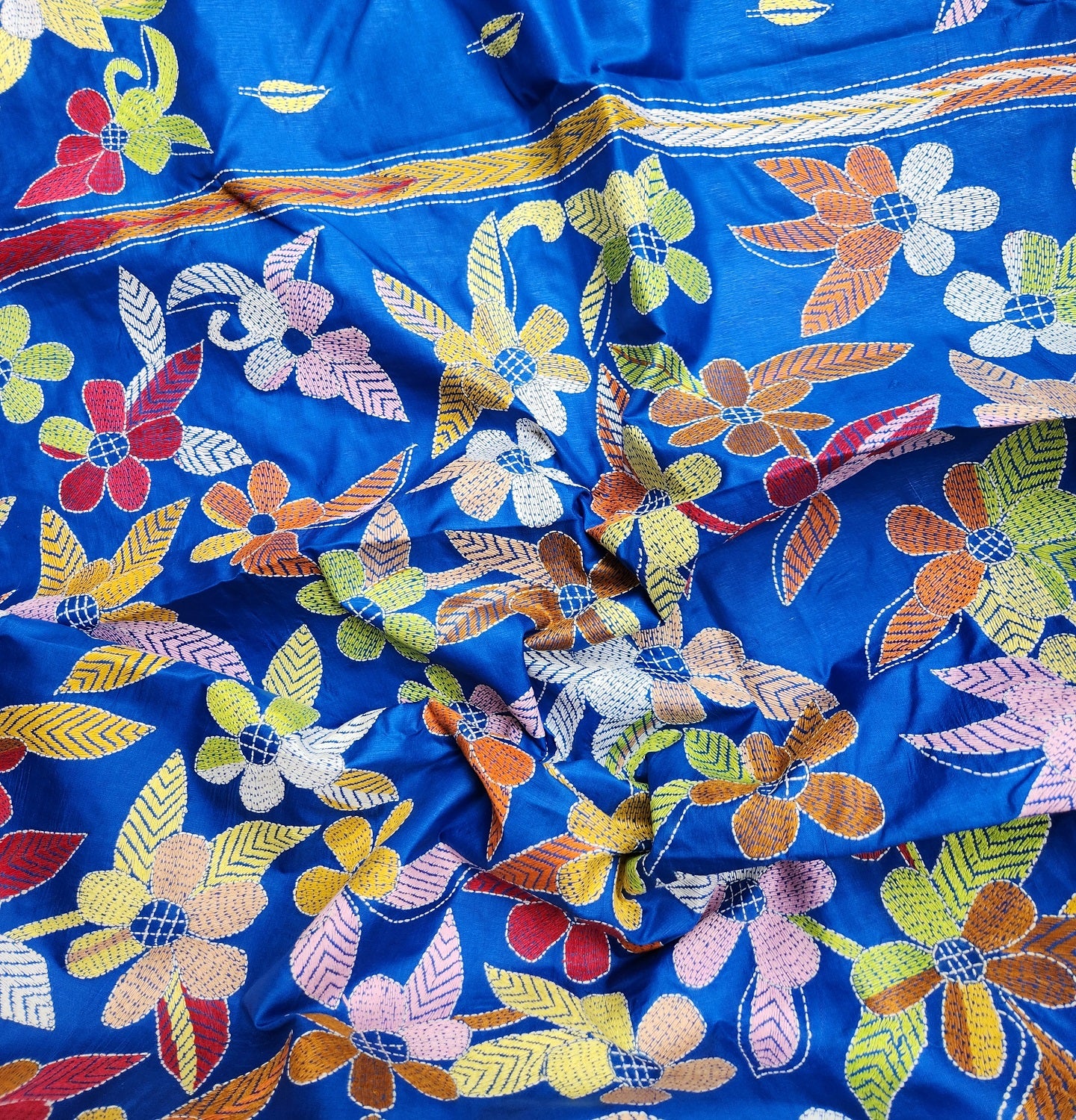 FLORAL KANTHA SAREE