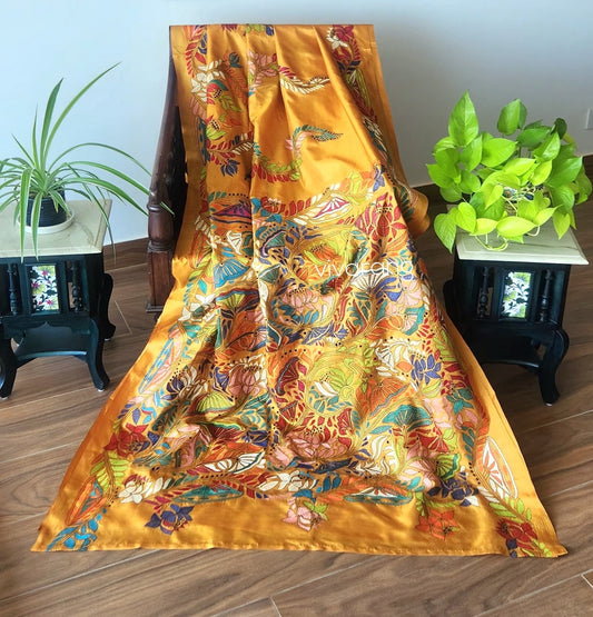 LOTUS POND KANTHA SAREE