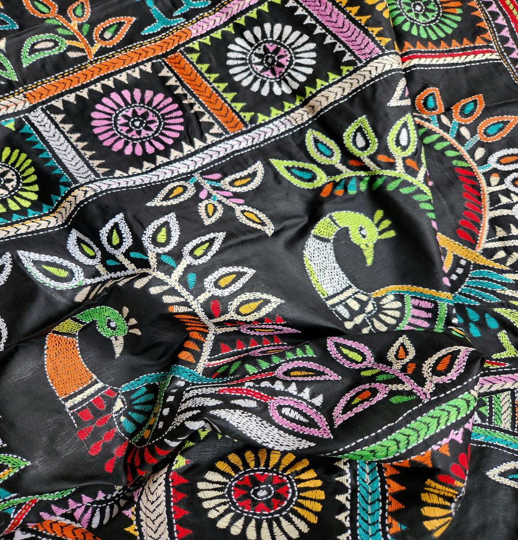 blacksaree kantha saree kanthasaree sarees silk designersaree