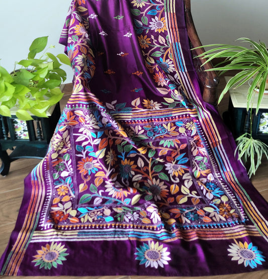 FLORAL KANTHA SAREE