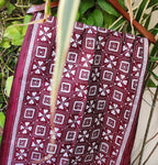 kantha stoles floral Indian gifts corporate gifts handmade slow fashion roses blue