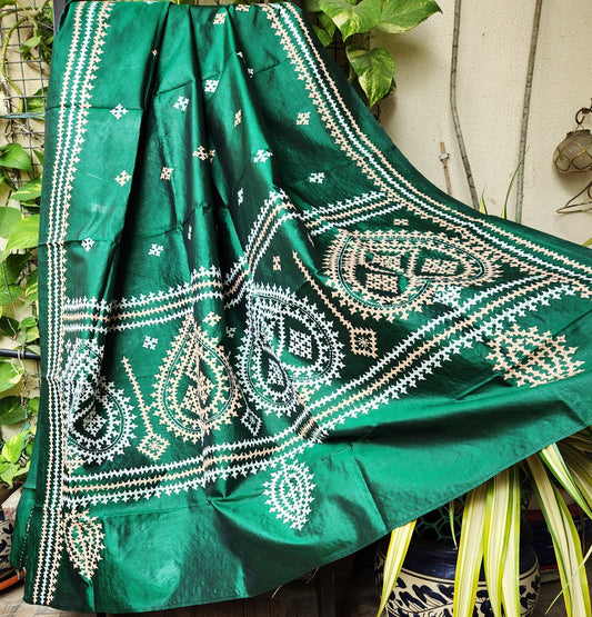 kutchwork dupatta Green dupatta