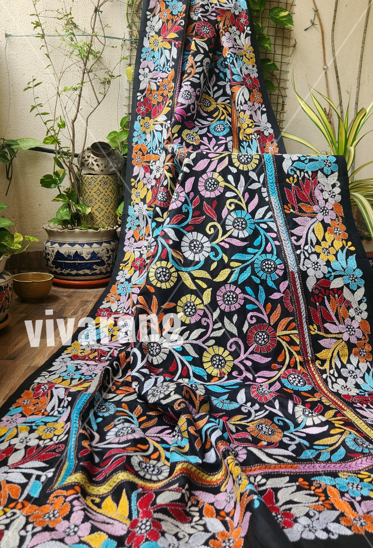 BLACK BEAUTY KANTHA DUPATTA