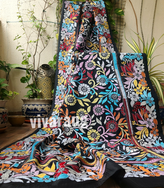 BLACK BEAUTY KANTHA DUPATTA