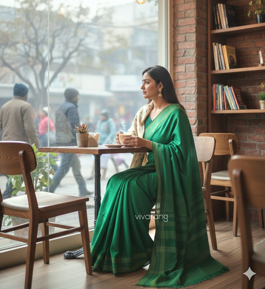 Woolen Handwoven Saree