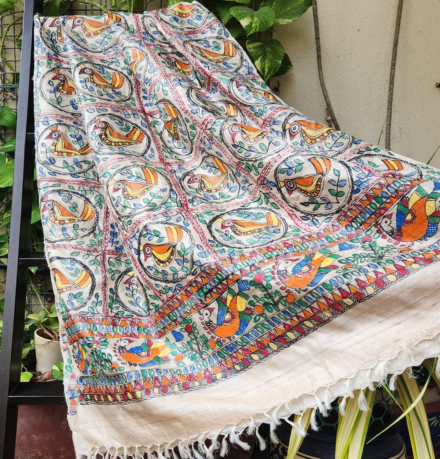 MADHUBANI SILK DUPATTA - Chidya