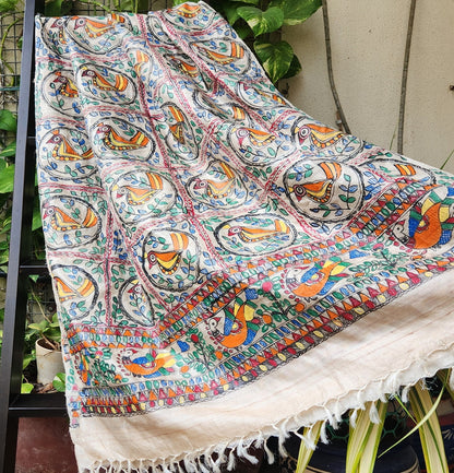 MADHUBANI SILK DUPATTA - Chidya