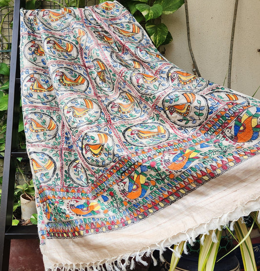 MADHUBANI SILK DUPATTA - Chidya