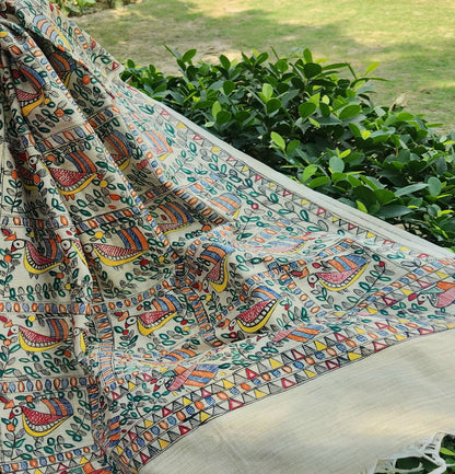 MADHUBANI DUPATTA - CHIDIYA