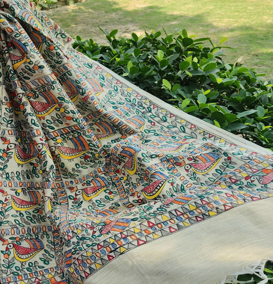 MADHUBANI DUPATTA - CHIDIYA