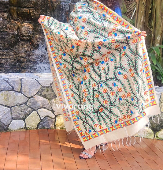 MADHUBANI SILK DUPATTA - Saawan