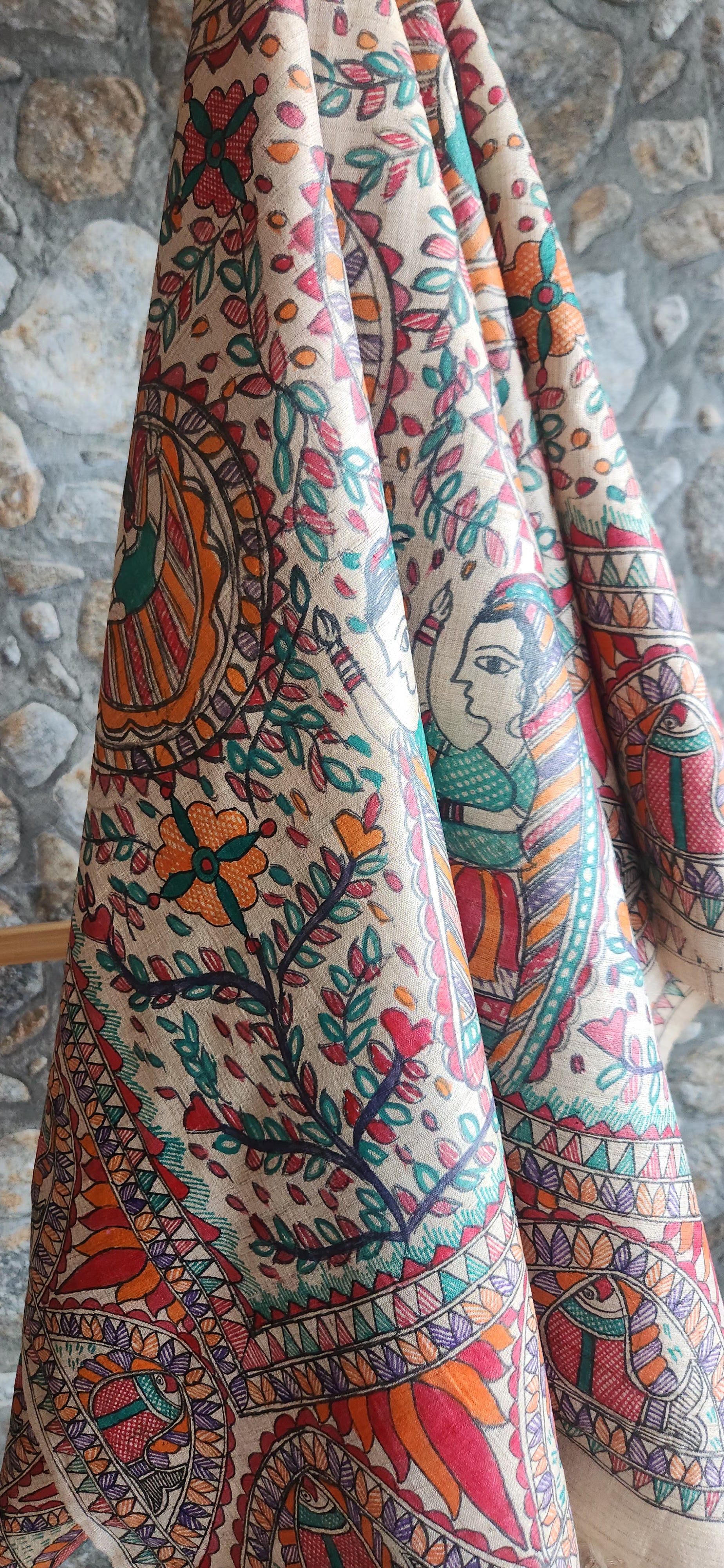 Madhubani dupatta tussar dupatta dupatta for officewear Indian gifts