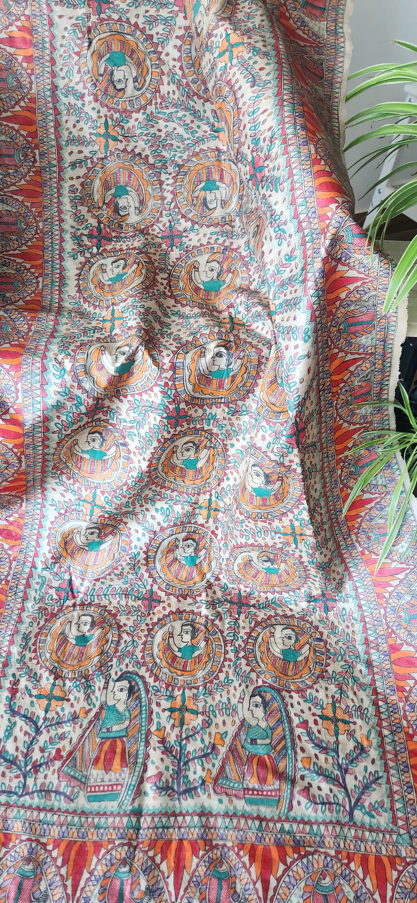 Madhubani dupatta tussar dupatta dupatta for officewear Indian gifts