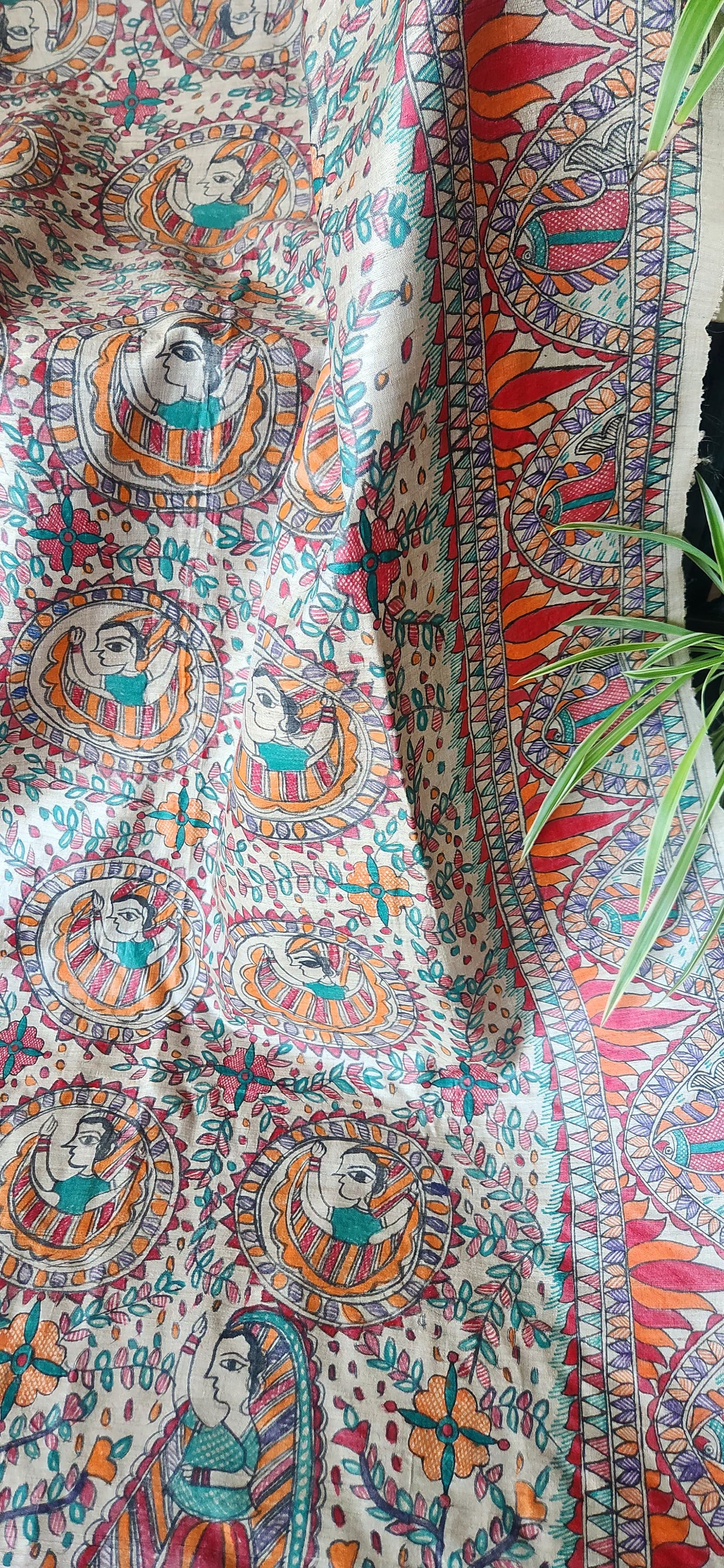 Madhubani dupatta tussar dupatta dupatta for officewear Indian gifts