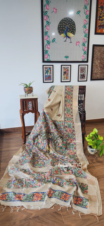 Madhubani saree kanha saree saree for gifting wedding saree 50th anniversary gift