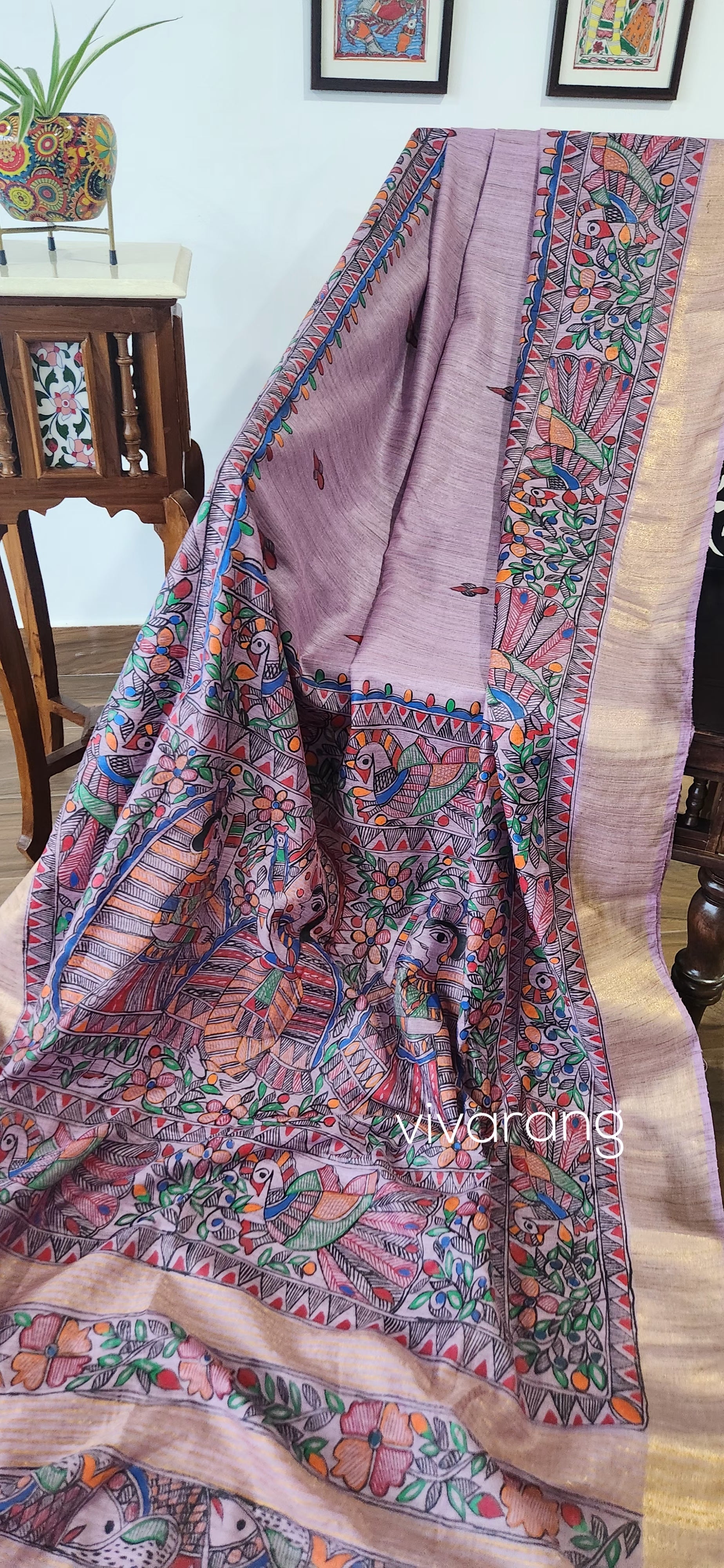 Madhubani saree kanha saree saree for gifting wedding saree 50th anniversary gift