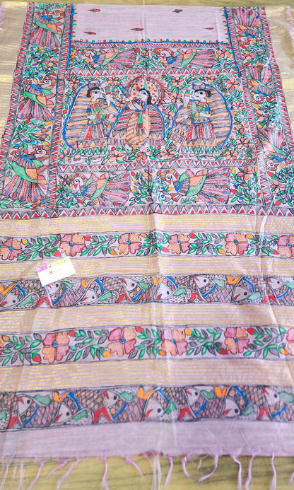 Madhubani saree kanha saree saree for gifting wedding saree 50th anniversary gift