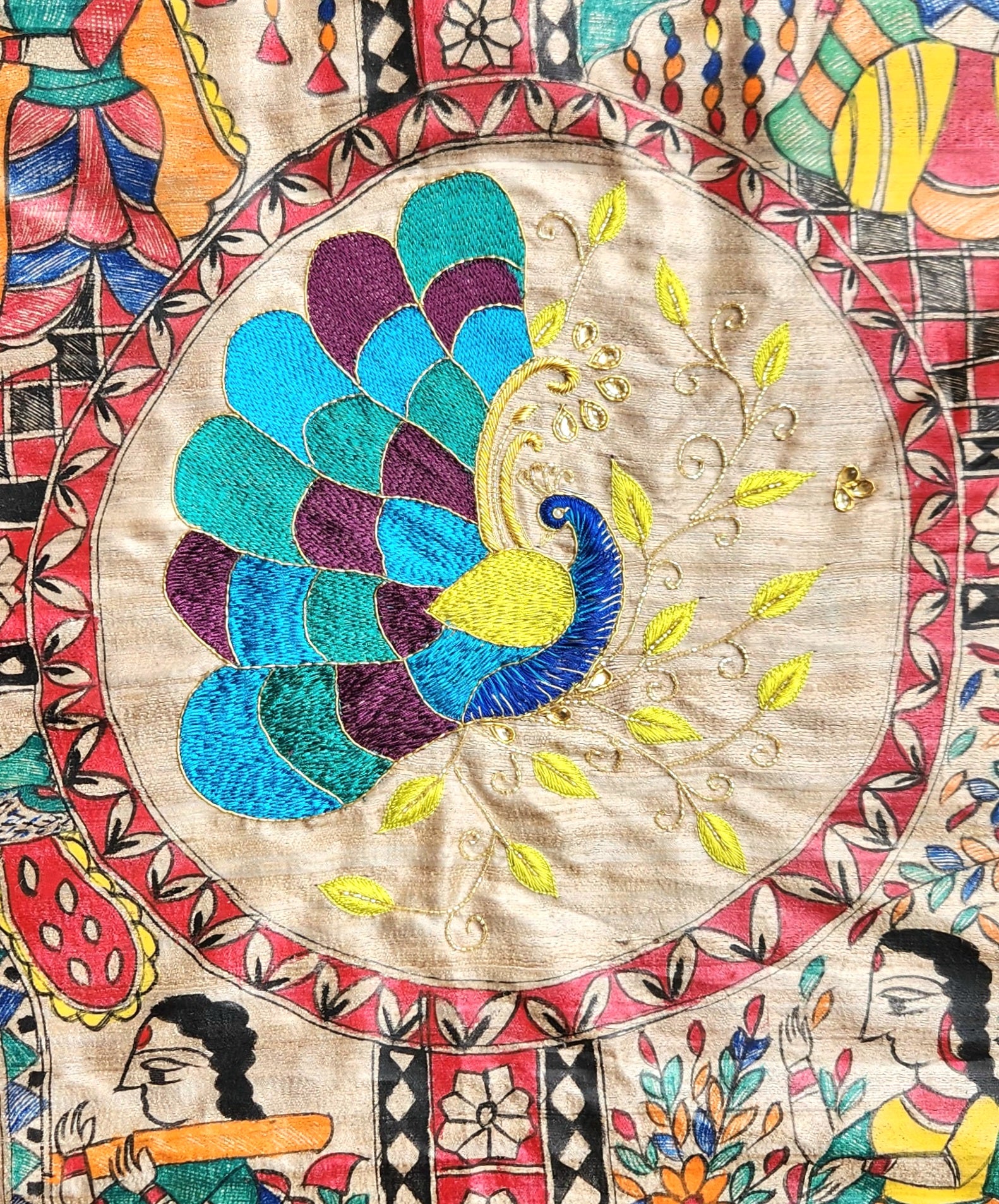 Madhubani saree purple saree wedding saree