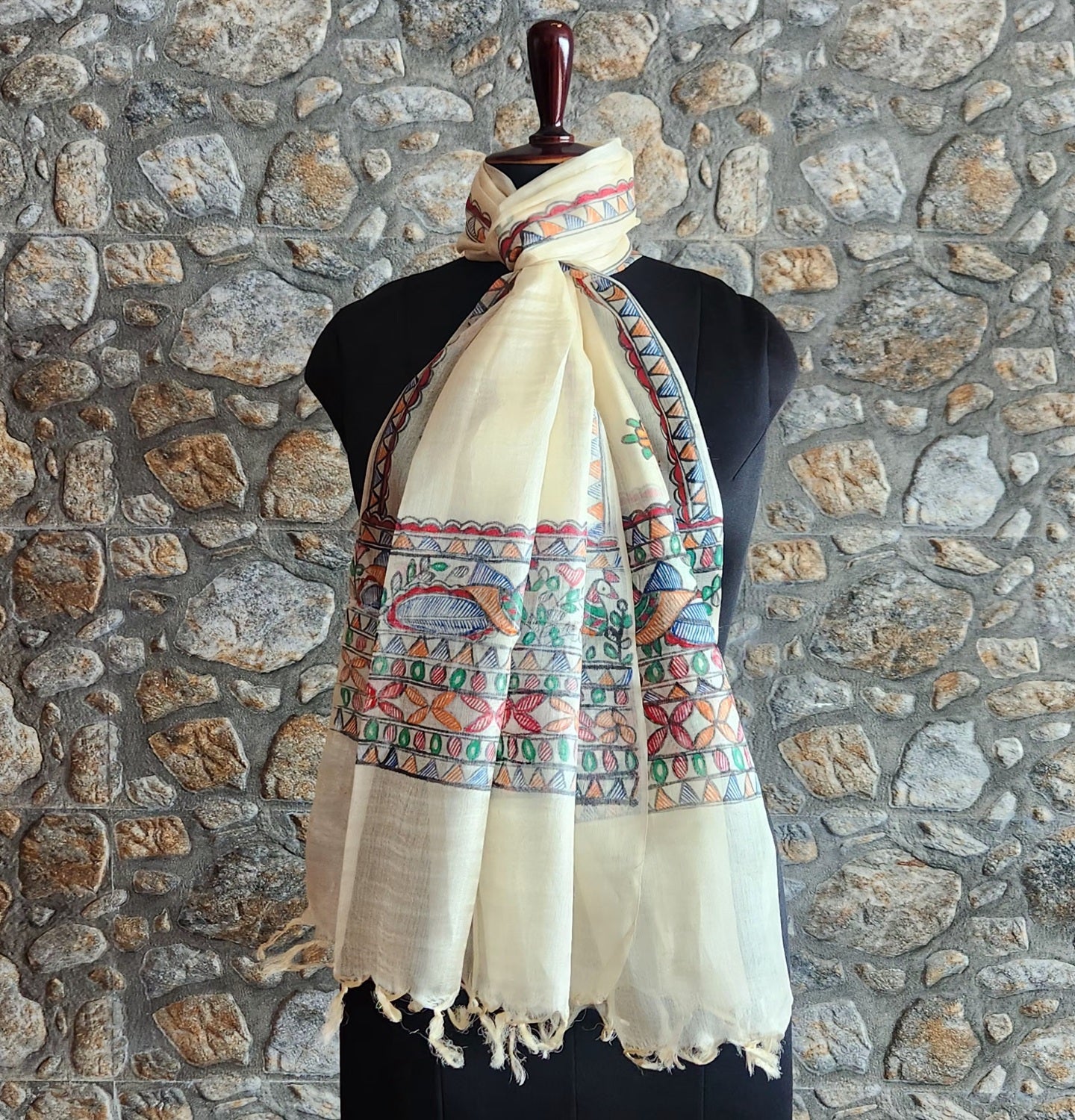 Madhubani stole Indian gifts handmade gifts Corporate gifts wedding favours