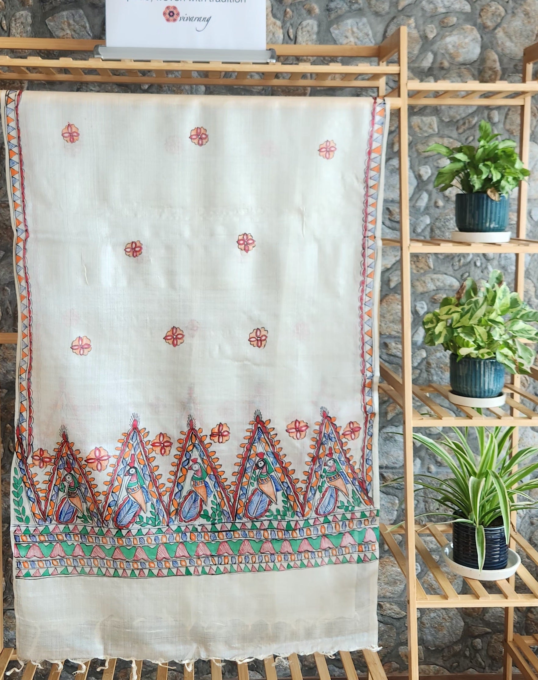 Madhubani stole Indian gifts handmade gifts Corporate gifts wedding return favors