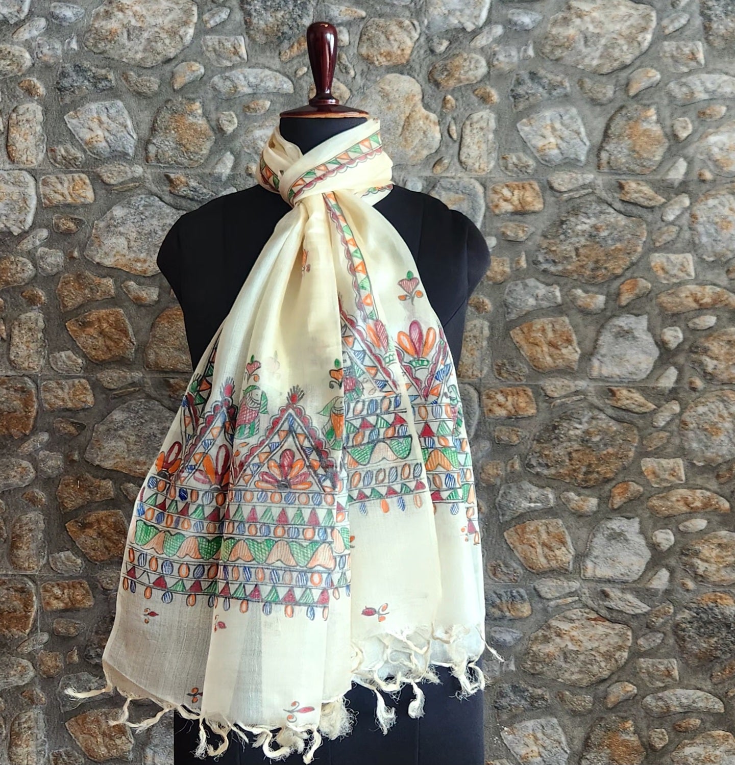 Madhubani stole Indian gifts handmade gifts Corporate gifts wedding return gifts