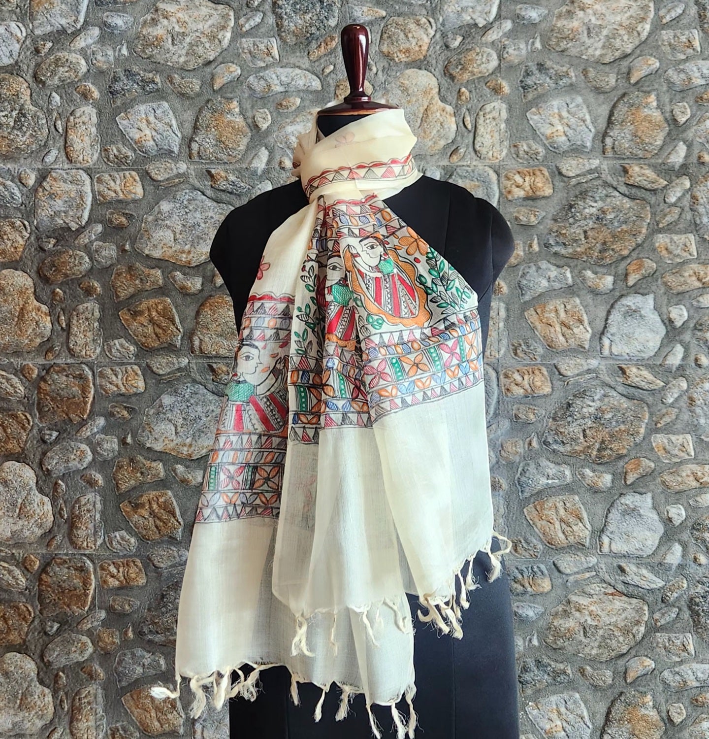 Madhubani stole Indian gifts handmade gifts Corporate gifts wedding return gifts
