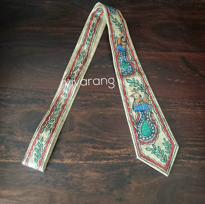 Madhubani tie handpainted tie corporate gifts wedding gift tie for bridegroom