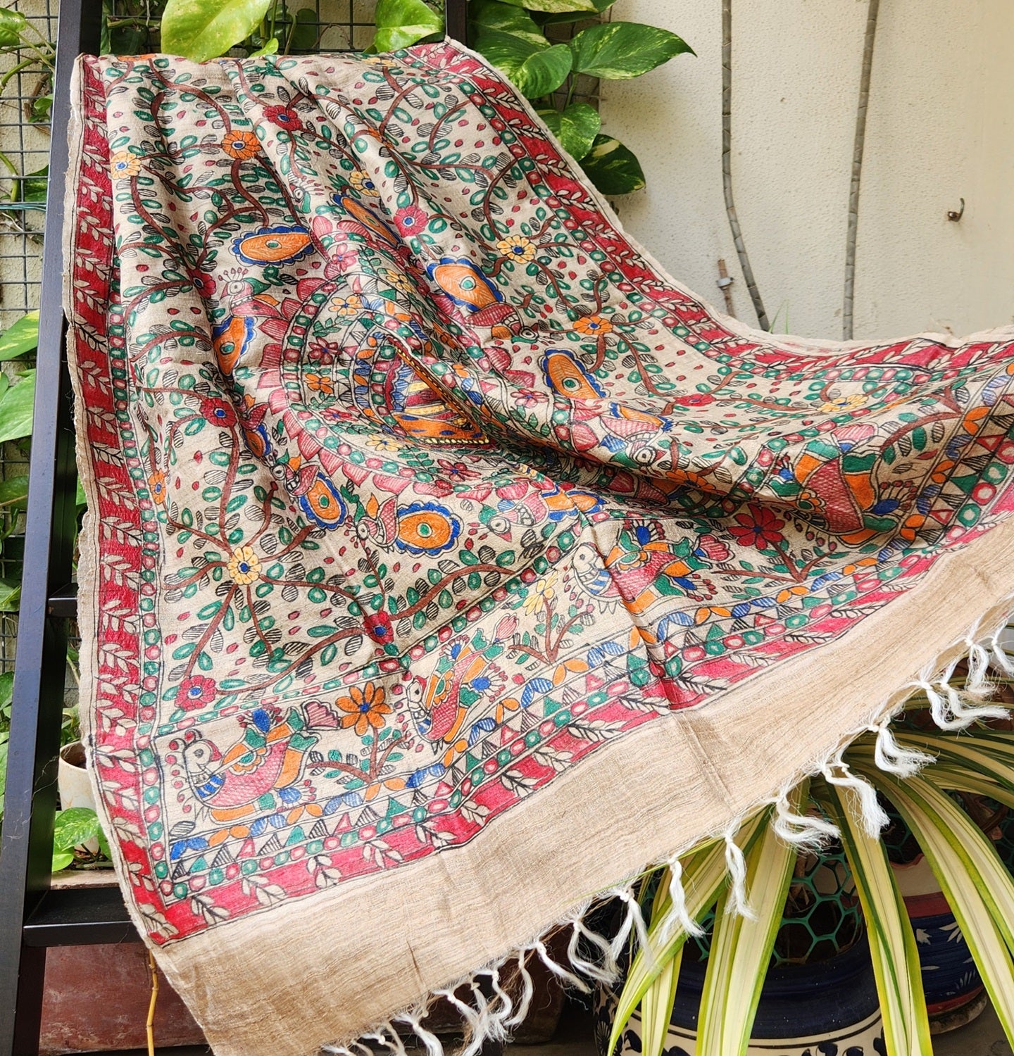 MADHUBANI SILK DUPATTA - Saawan