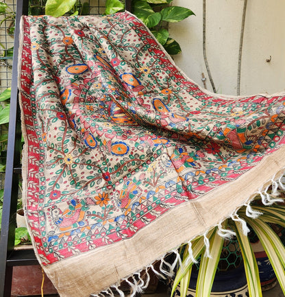 MADHUBANI SILK DUPATTA - Saawan