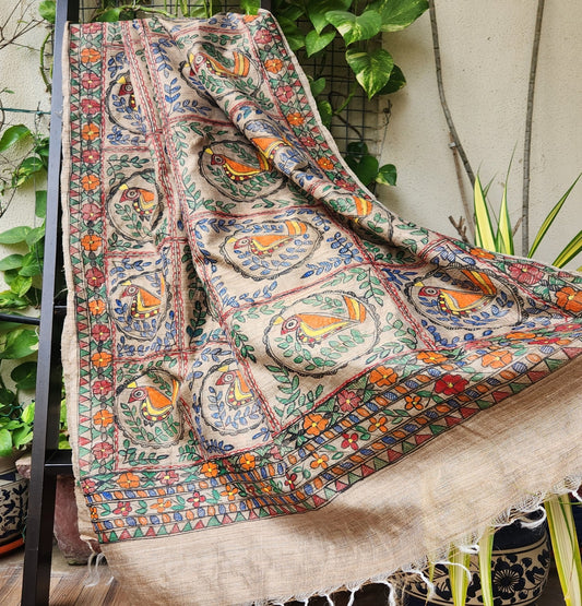 MADHUBANI SILK DUPATTA - Chidya