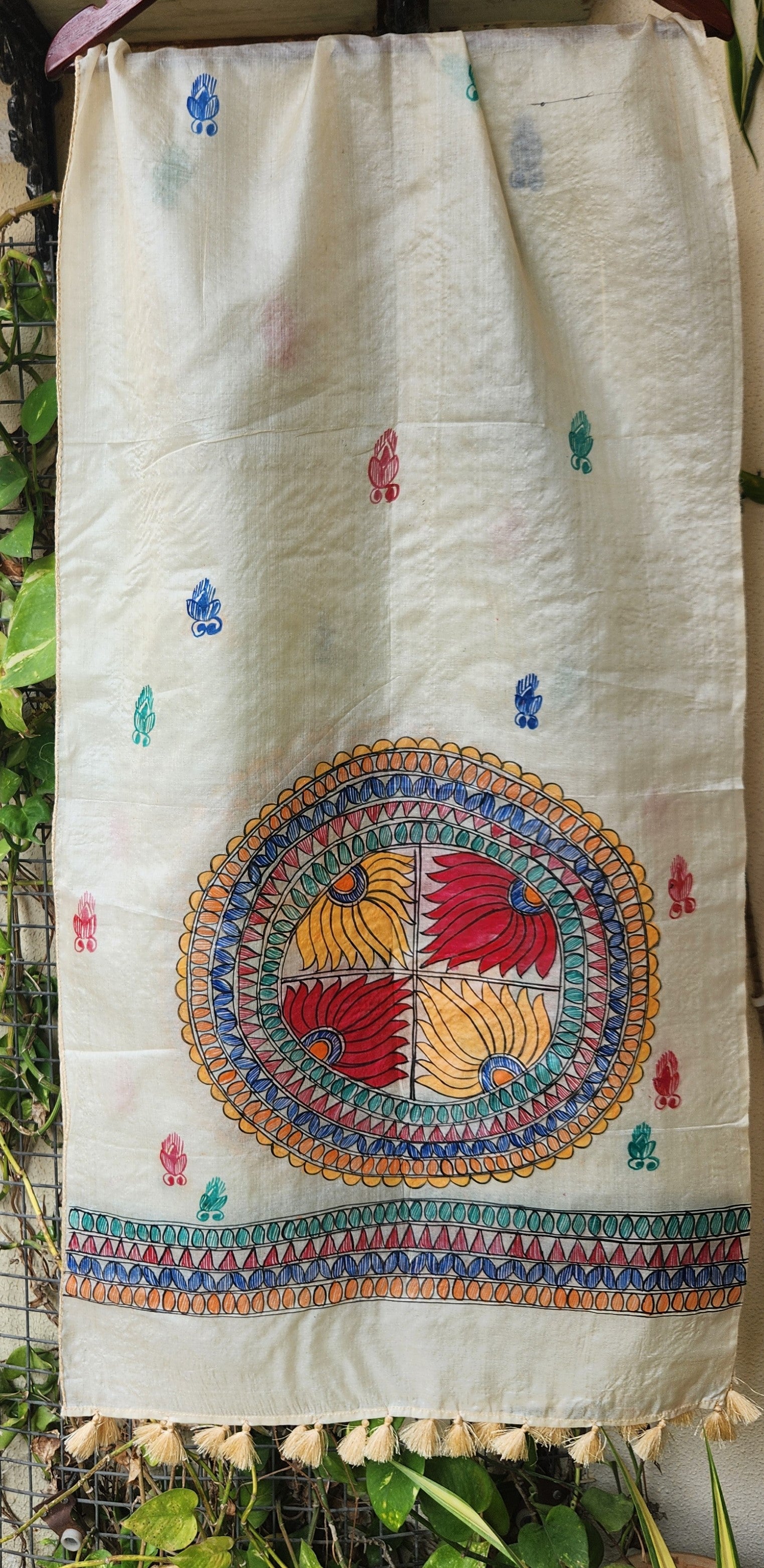 Madhubani stole Indian gfits Handmade gifts