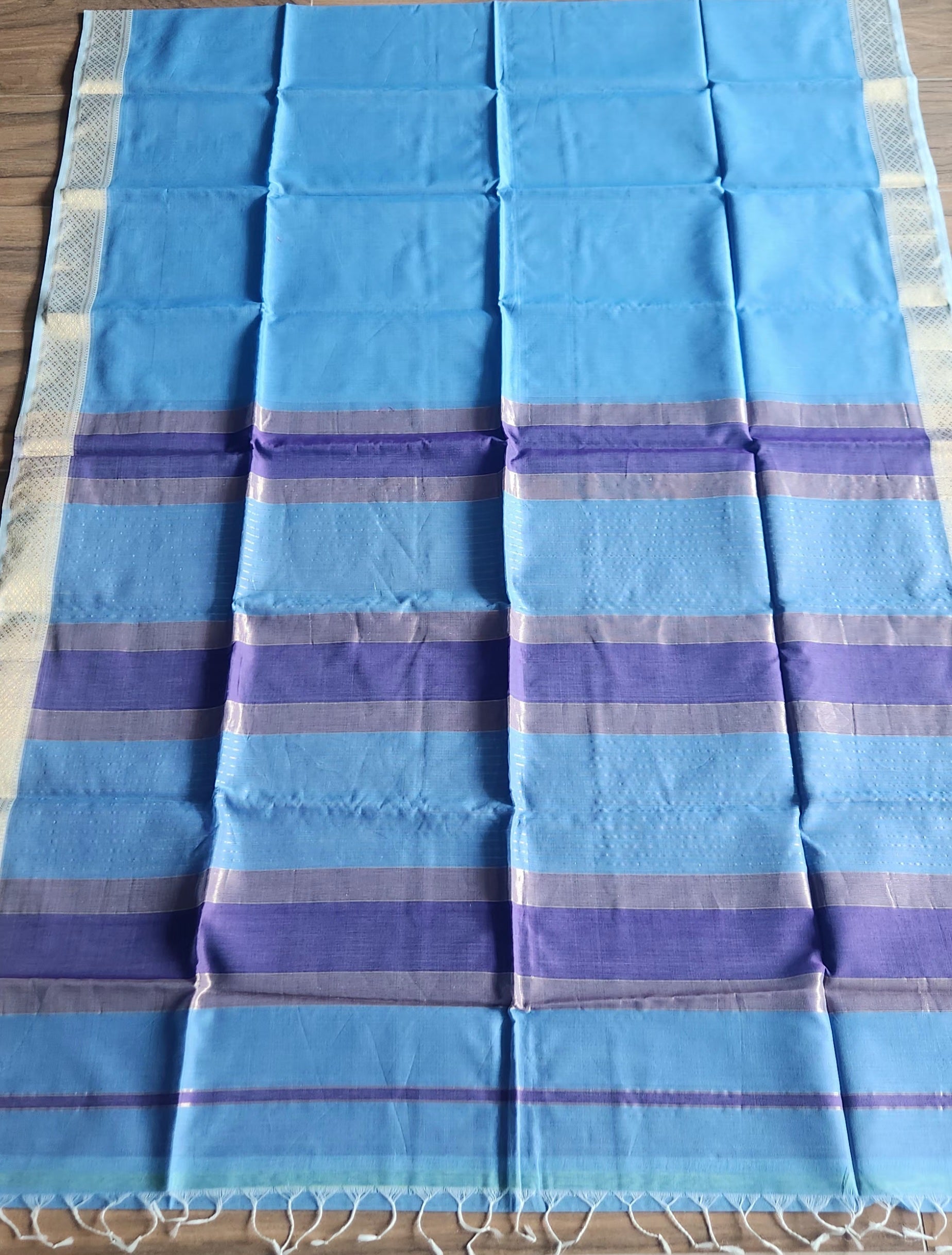 Maheshwari saree blue saree Peacock color saree saree for office saree as wedding returngift