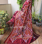 Maroon silk saree handmade kutchwork saree kutchibharat Haldi look wedding shopping