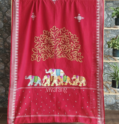 Pattachitra dupatta Red dupatta handpainted dupatta cotton dupatta mehndi outfit