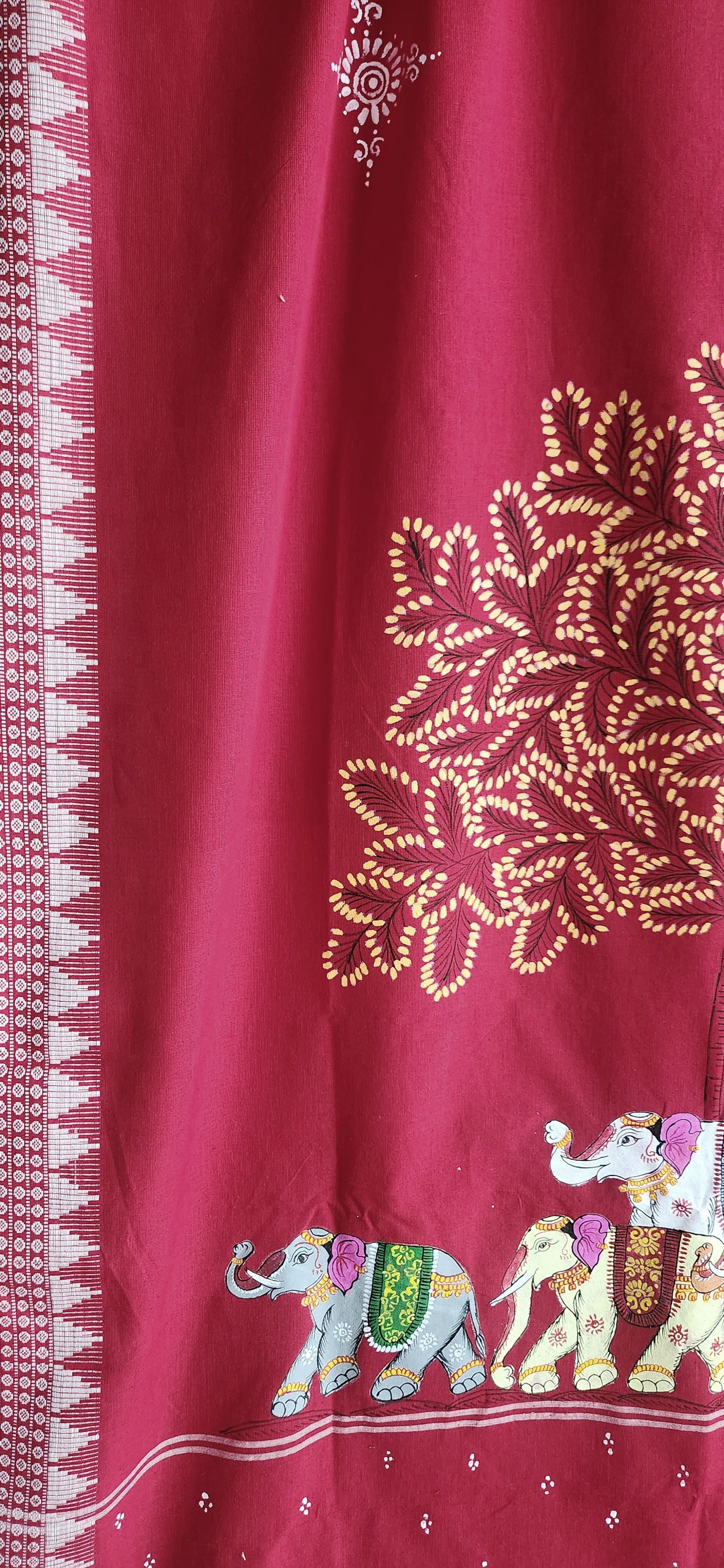 Pattachitra dupatta Red dupatta handpainted dupatta cotton dupatta mehndi outfit