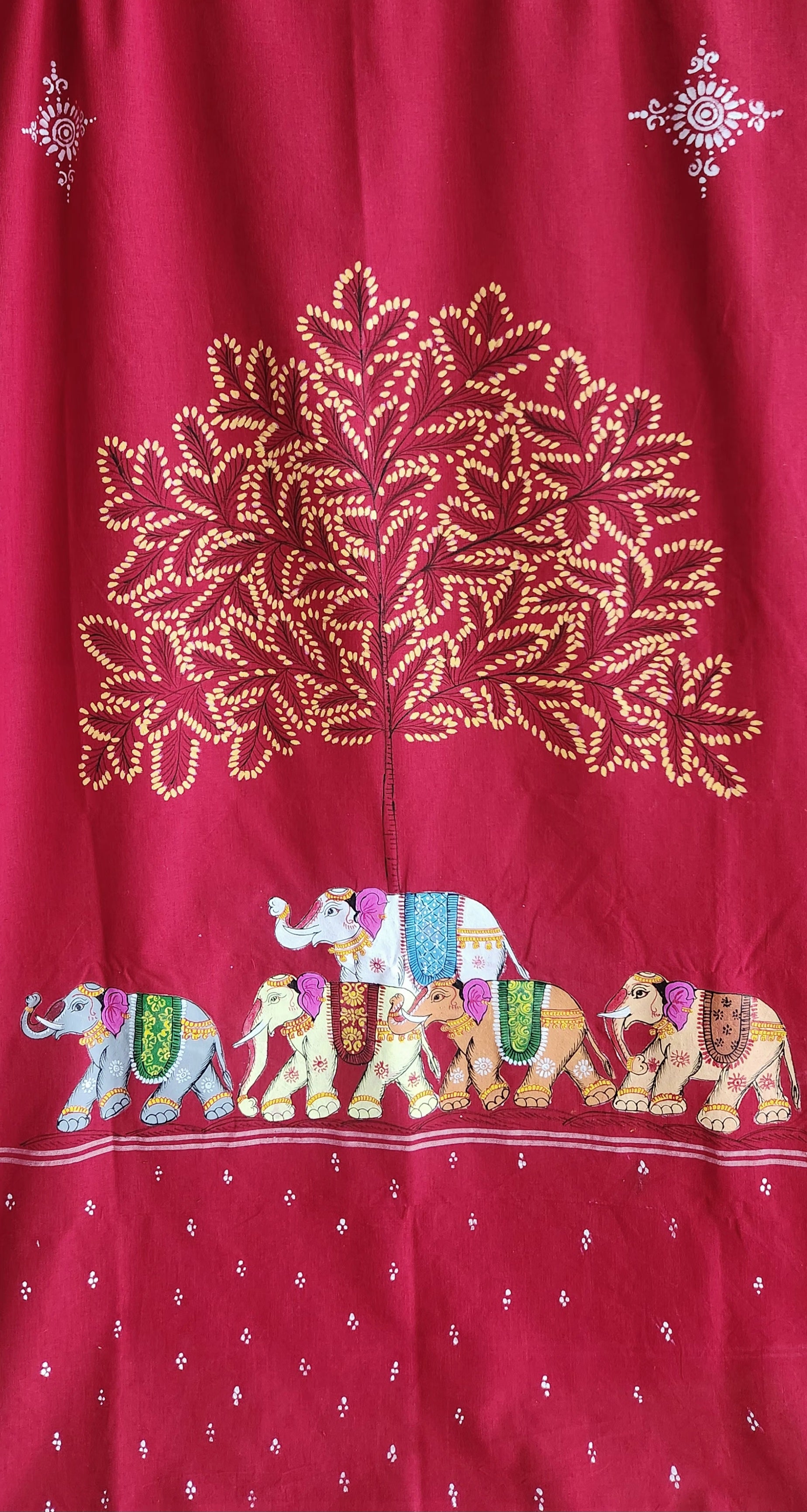 Pattachitra dupatta Red dupatta handpainted dupatta cotton dupatta mehndi outfit