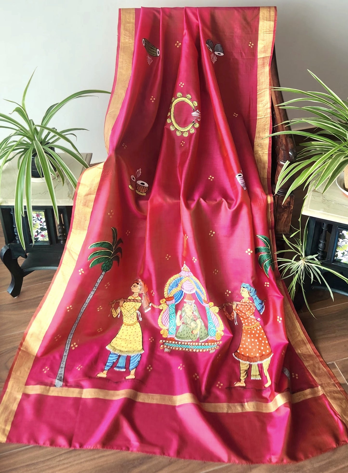 Pattachitra dupatta pink dupatta dulhan dupatta wedding shopping wedding dupatta